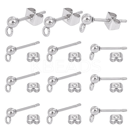 304 Stainless Steel Stud Earring Findings STAS-UN0060-01C-1