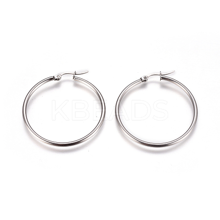 Tarnish Resistant 201 Stainless Steel Hoop Earrings EJEW-I232-02A-P-1