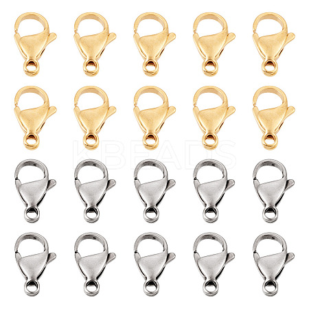 100Pcs 2 Colors 304 Stainless Steel Lobster Claw Clasps Sets STAS-YS0001-26A-1