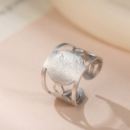 304 Stainless Steel Cuff Open Rings RJEW-S628-11P-1