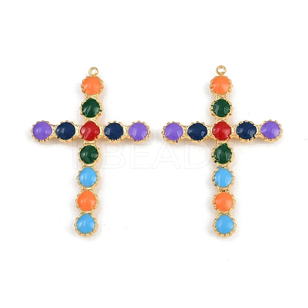 304 Stainless Steel Colorful Enamel Pendants STAS-P410-03G-1