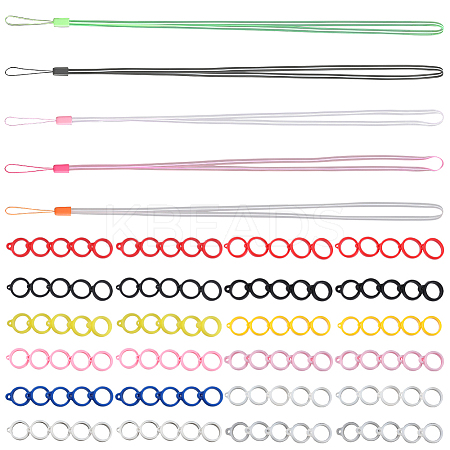 5Pcs 5 Colors Rubber Lanyard Straps DIY-GF0008-39C-1