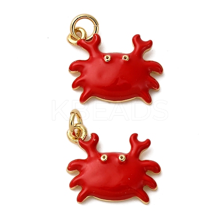 Brass Enamel Pendants KK-CJC0013-10G-RS-1