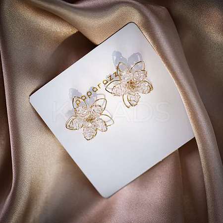 Alloy Rhinestone Stud Earrings FS-WGE0AD6-60-1