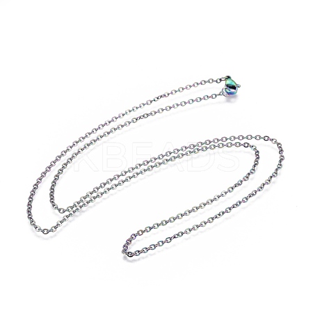 304 Stainless Steel Cable Chain Necklaces MAK-F029-01-B-1
