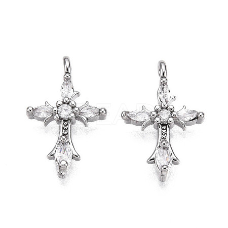 Brass Micro Pave Cubic Zirconia Pendants KK-U056-33P-1
