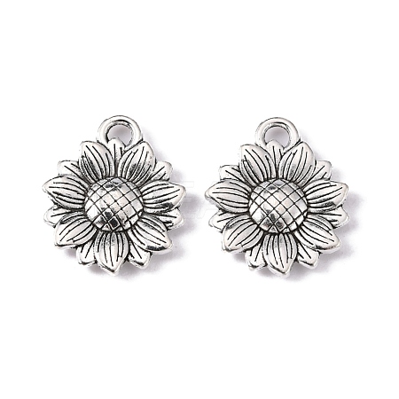 Sunflower Tibetan Style Alloy Pendants X-TIBEP-R344-35AS-LF-1