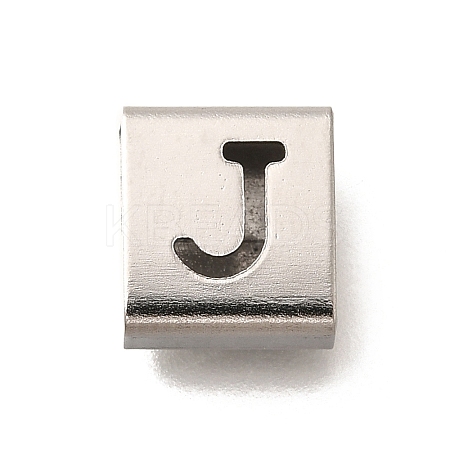 Letter Style 304 Stainless Steel Square Slide Charms STAS-L132-11J-1