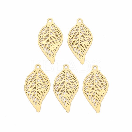 Rack Plating 201 Stainless Steel Filigree Pendants STAS-T057-34G-1