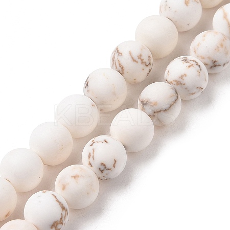 Natural Magnesite Round Bead Strands X-G-L358-4mm-02-1
