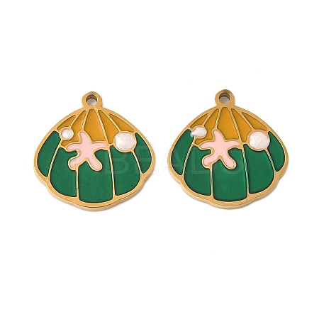 304 Stainless Steel Enamel Charms STAS-Z139-05G-02-1