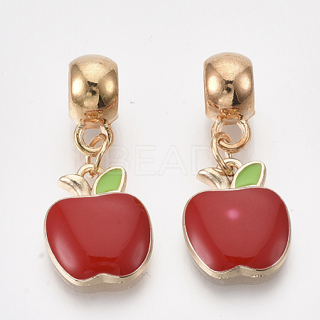 Golden Plated Alloy European Dangle Charms X-MPDL-S067-64-1
