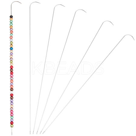 6Pcs Iron Bent Head Beading Needles for Bead Spinner TOOL-BBC0001-12-1