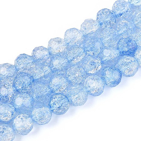 Transparent Crackle Glass Beads Strands GLAA-N053-10mm-04-1