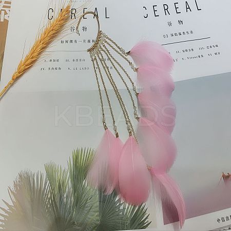 Bohemian Style Alloy Chain with Feather Tassel Cuff Earrings FS-WGB03F7-06-1