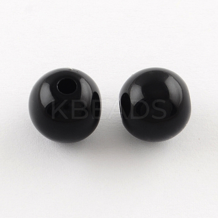 Round Opaque Acrylic Beads X-SACR-R865-8mm-01-1