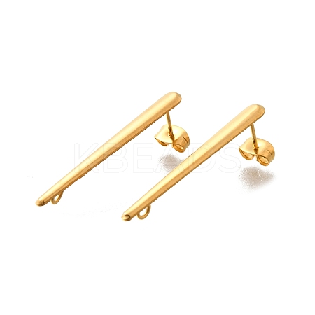304 Stainless Steel Stud Earrings Findings STAS-D310-09G-02-1