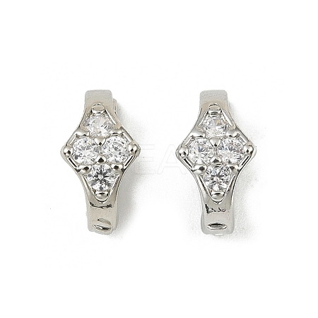 Brass Micro Pave Clear Cubic Zirconia Fold Over Clasps LS-KK-C107-11P-1