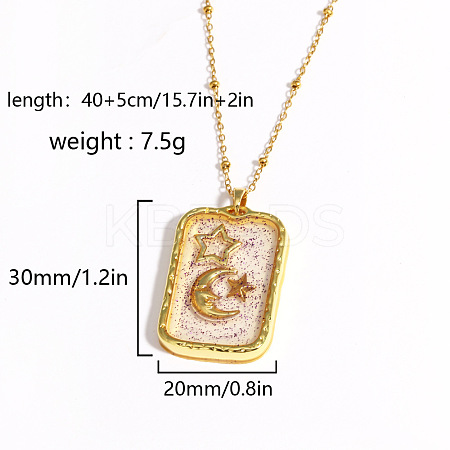 Brass & Epoxy Resin Glitter Powder Pendant Necklaces for Women WG08644-01-1