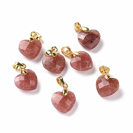 Natural Strawberry Quartz Pendants G-C023-07J-1