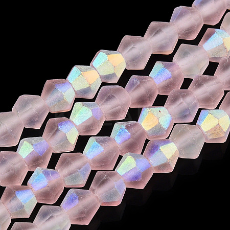 Imitate Austrian Crystal Bicone Frosted Glass Beads Strands EGLA-A039-T6mm-MB26-1