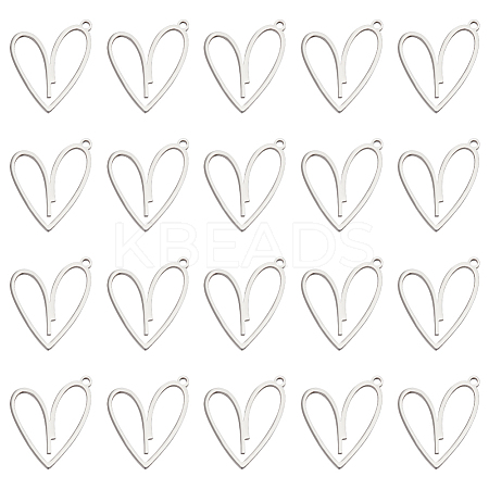20Pcs 304 Stainless Steel Pendants STAS-UN0049-25-1