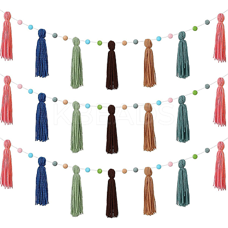 Wool Felt Ball Tassel Garland Banner DIY-WH20011-28B-1