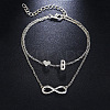 Alloy Infinity Heart Initial Charm Double Layer Anklets for Women FS-WG74AE6-02-1