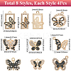 32Pcs 8 Styles Alloy Enamel Pendants ALRI-SC0001-52-2