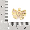 Bowknot Charm Rack Plating Brass Cubic Zirconia Pendants KK-M291-15G-3