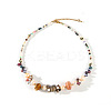Natural Freshwater Pearl & Natural Tourmaline Nuggets Graduated Beaded Necklaces FS-WG30C53-01-3