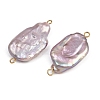 Natural Freshwater Pearl Keshi Pearl Nuggets Connector Charms STAS-D378-14G-2
