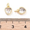 Brass with Cubic Zirconia Pendants KK-P271-42G-B-3