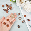 20Pcs 10 Style Walnut Wood Stud Earring Findings MAK-PH0004-32-3