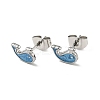Enamel Dolphin Stud Earrings with 316 Surgical Stainless Steel Pins EJEW-A081-02P-2