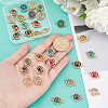 32Pcs 7 colors Glass Connector Charms GLAA-AR0001-29-8