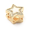 Rack Plating Brass with Cubic Zirconia European Beads and Enamel KK-Q017-08C-G-3