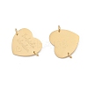 304 Stainless Steel Heart Connector Charms STAS-P396-03D-G-2