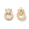 Plating Brass Micro Pave Cubic Zirconia Pendants KK-B074-69G-1