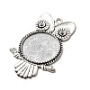 Owl Tibetan Style Alloy Big Pendant Rhinestone & Cabochon Settings LS-TIBE-S297-07AS-LF-2