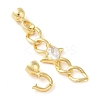 Rack Plating Brass Pave Clear Cubic Zirconia Fold Over Clasps KK-S384-16G-2