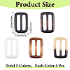 20Pcs Resin Tri-Glide Adjuster Buckles FIND-GF0008-12C-2