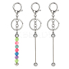 2Pcs Brass Bar Beadable Keychain for Jewelry Making DIY Crafts KEYC-CJ0001-04-1
