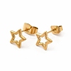 304 Stainless Steel Hollow Out Star Stud Earrings for Women EJEW-C004-05G-1