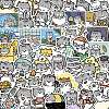 60Pcs PVC Self Adhesive Cat Cartoon Stickers STIC-B001-13-1