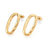 304 Stainless Steel Oval Stud Earrings for Women LS-EJEW-N016-020G-1