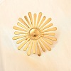 Flower 304 Stainless Steel Cuff Rings RJEW-E437-02G-3