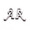 Gunmetal Plated Alloy Letter Pendants PALLOY-J718-01B-A-1