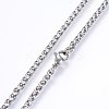 Non-Tarnish 304 Stainless Steel Wheat Chain Necklaces LS-NJEW-F227-05P-01-2