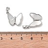 Double Butterfly Brass Micro Pave Clear Cubic Zirconia Pendants KK-B102-19P-3
